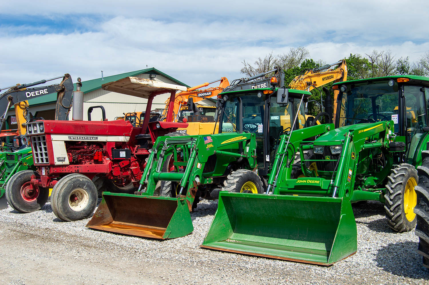 John Deere Used Tractors on Auction Lot