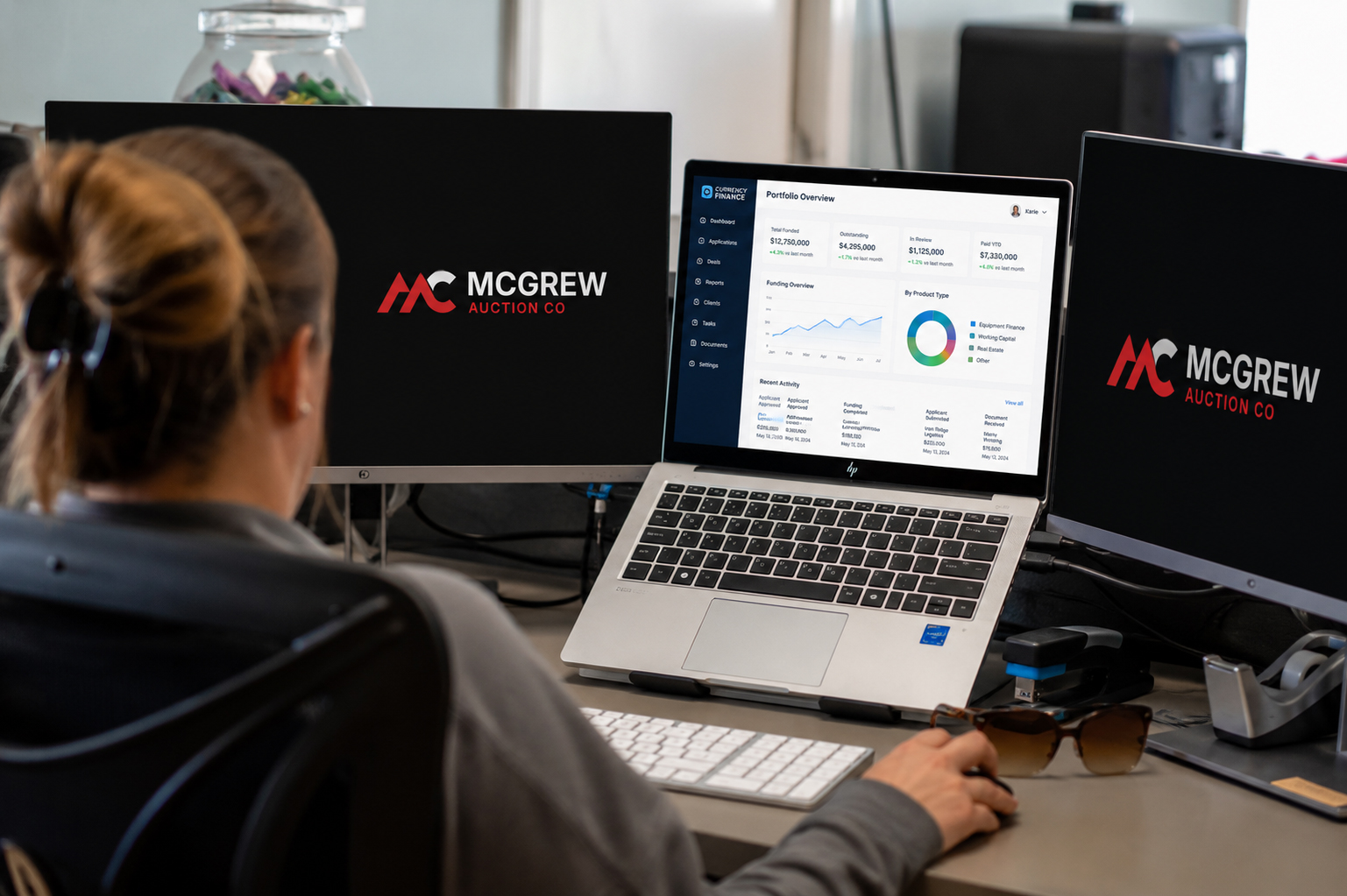 McGrew Employee Working on a Digital Financing Application