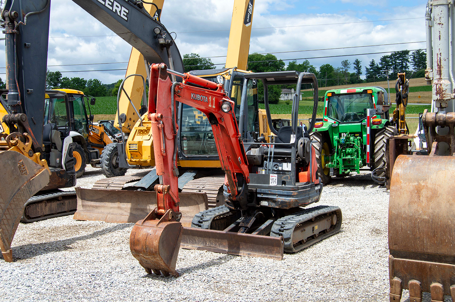 Used Kubota Mini Excavator and other equipment on auction lot